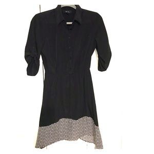 BCX Black Collared Button-up Dress